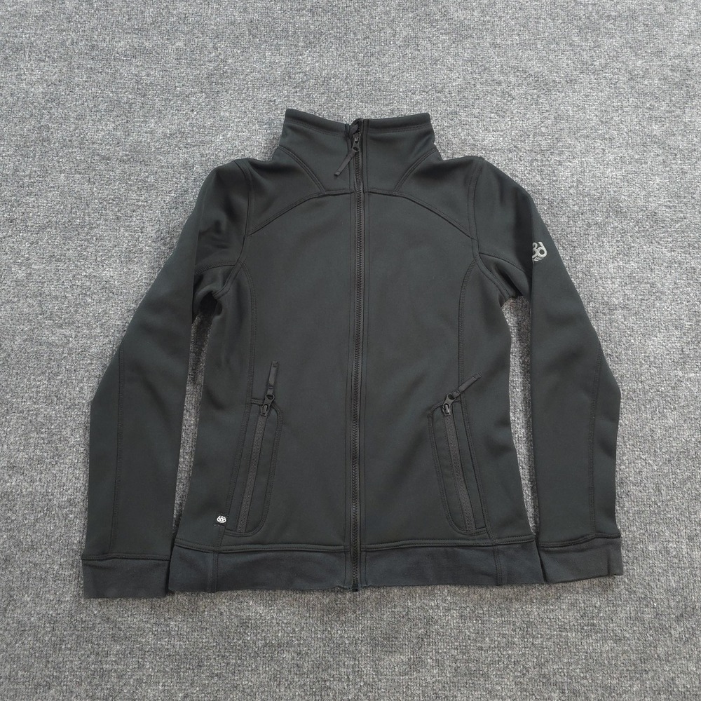 686 Jacket Womens Small Black Softshell Full Zip Ski Snowboarding Outdoors